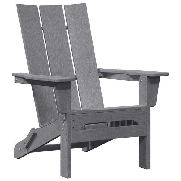 vidaXL Chaise Adirondack pliante Gris clair 74.5 x 80.5 x 90cm HDPE