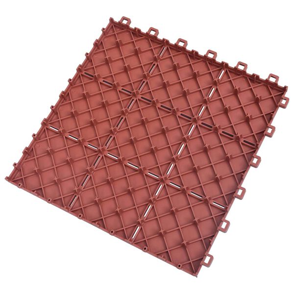 vidaXL Carreau de terrasse 10 pcs Rouge 30,5 x 30,5 x 2,2 cm