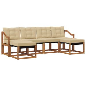 vidaXL Ensemble de canap&eacute;s d'ext&eacute;rieur 6 pcs Naturel et Beige