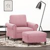 vidaXL Fauteuil avec repose-pied Rose 60 cm Velours