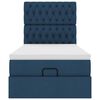 vidaXL Lit ottoman avec matelas bleu 90x200 cm tissu