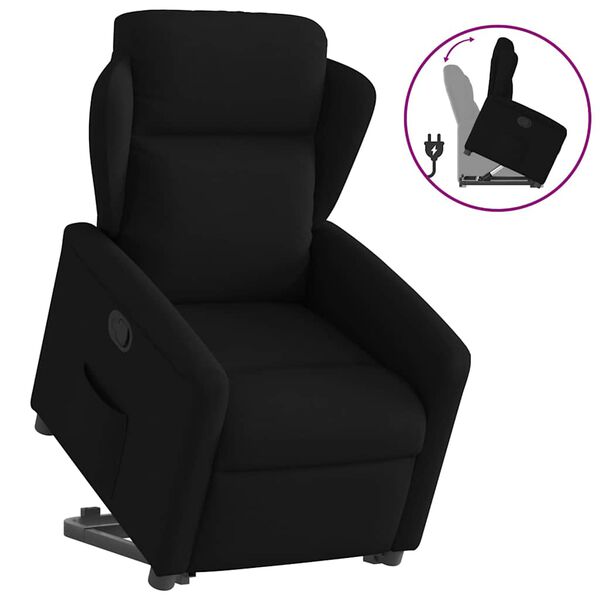 vidaXL Fauteuil inclinable noir tissu