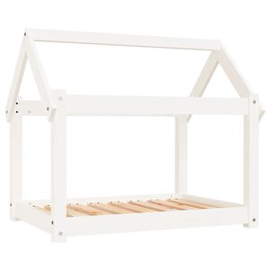 vidaXL Lit pour chien Blanc 81x60x70 cm Bois de pin solide