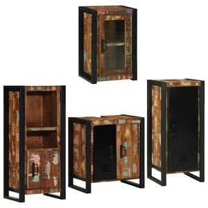 vidaXL Ensemble de mobilier de salle de bain 4 pi&egrave;ces Multicolore
