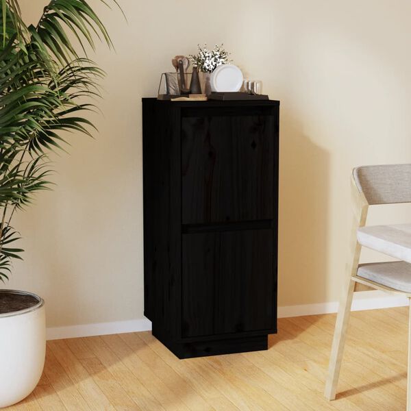 vidaXL Buffet Noir 31,5x34x75 cm Bois massif de pin