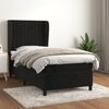 vidaXL Sommier &agrave; lattes de lit avec matelas Noir 90x190 cm Velours