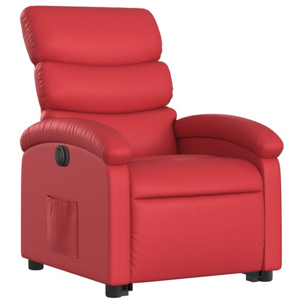 vidaXL Fauteuil inclinable &eacute;lectrique rouge similicuir