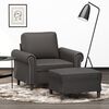 vidaXL Fauteuil avec repose-pied Gris 60 cm Similicuir