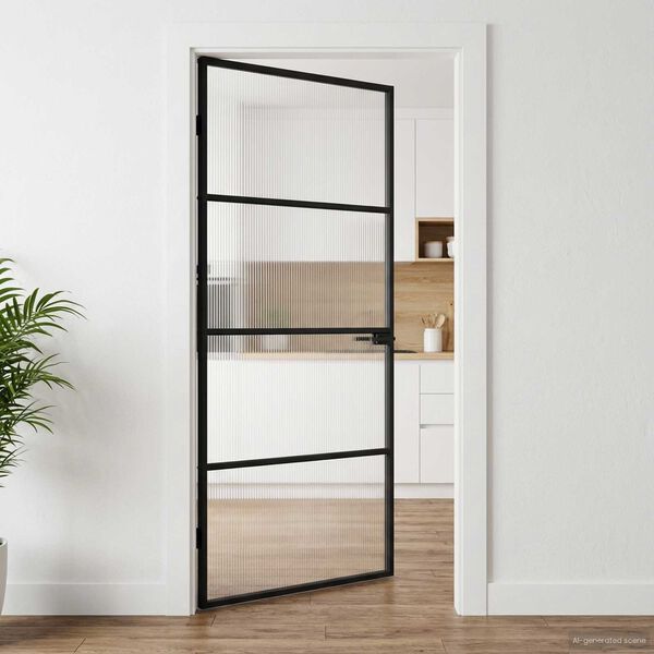 vidaXL Porte de maison 93 x 201,5 x 3,5 cm Aluminium et Verre Tremp&eacute;