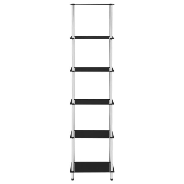 vidaXL &Eacute;tag&egrave;re 6 niveaux Noir 40x40x160 cm Verre tremp&eacute;