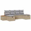 vidaXL Ensemble de canap&eacute; de jardin 6 pc Beige polyrotin