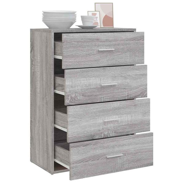vidaXL Buffet sonoma gris 60x31x84 cm bois d'ing&eacute;nierie
