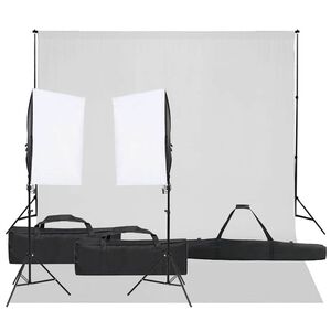 vidaXL Kit de studio photo avec &eacute;clairage et toile de fond