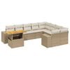 vidaXL Salon de jardin avec coussins 10 pcs beige r&eacute;sine tress&eacute;e