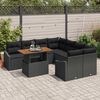 vidaXL Ensemble de canap&eacute; de jardin 9 pcs Noir Poly rotin