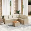 vidaXL Salon de jardin avec coussins 7 pcs beige r&eacute;sine tress&eacute;e