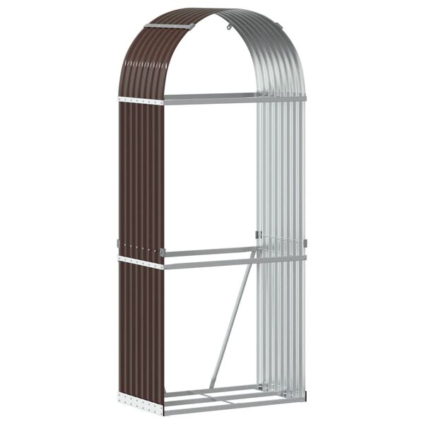 vidaXL Porte-b&ucirc;ches marron 80x45x190 cm acier galvanis&eacute;