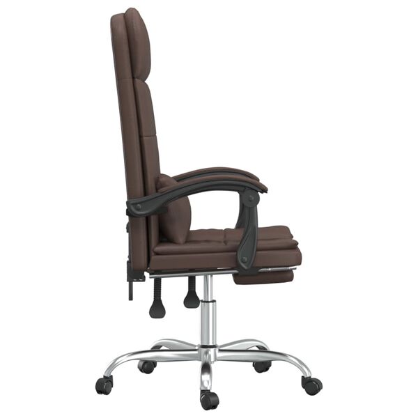 vidaXL Fauteuil de massage inclinable de bureau Marron Similicuir