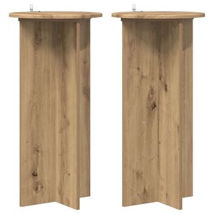 vidaXL Support de Plante 2 pc Ch&ecirc;ne artisanal 40 x 40 x 80 cm