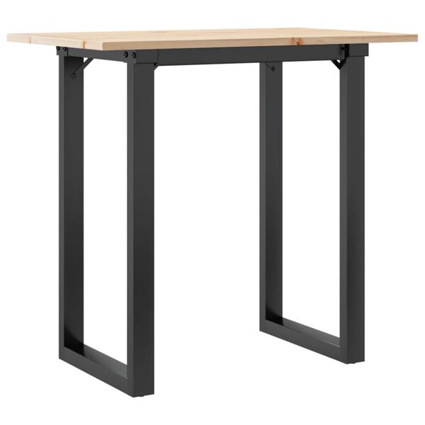 vidaXL Table &agrave; manger cadre en O 80x50x75 cm bois de pin massif acier
