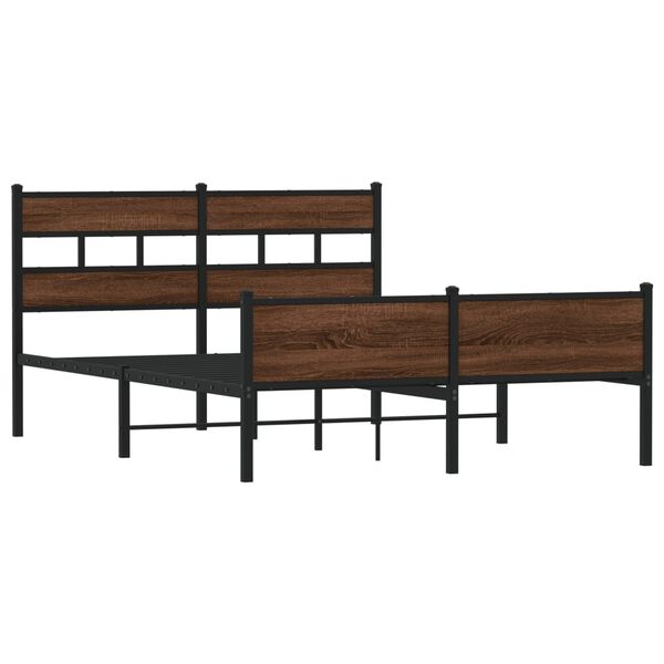 vidaXL Cadre de lit sans matelas ch&ecirc;ne marron 140x190 cm