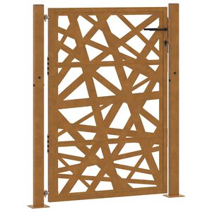 vidaXL Portail de jardin 100x125 cm en acier patin&eacute;, design l&eacute;ger