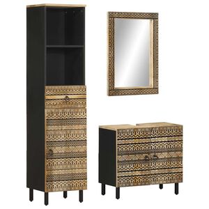 vidaXL Ensemble de meubles de salle de bain 3 pcs bois manguier massif