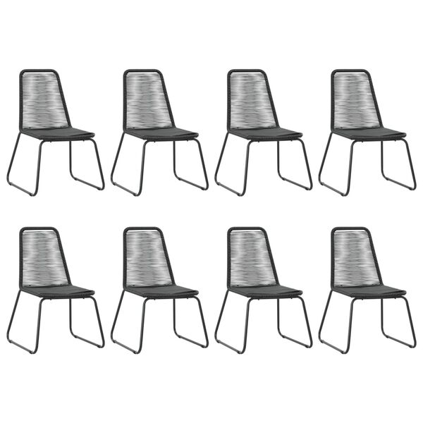 vidaXL Ensemble &agrave; manger de jardin 9 pcs PVC r&eacute;sine tress&eacute;e noir