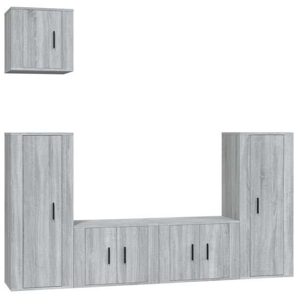 vidaXL Ensemble de meubles TV 5 pcs Sonoma gris Bois d'ingénierie