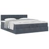 vidaXL Cadre de lit ottoman avec matelas gris fonc&eacute; 200x200 cm velours