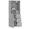 vidaXL Buffet haut Gris béton 69,5x34x180 cm Bois d'ingénierie