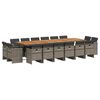 vidaXL Ensemble &agrave; manger de jardin 17 pcs et coussins r&eacute;sine tress&eacute;e