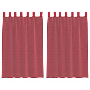 vidaXL Rideaux en voile avec passe-tringles 2 pcs rouge bordeaux