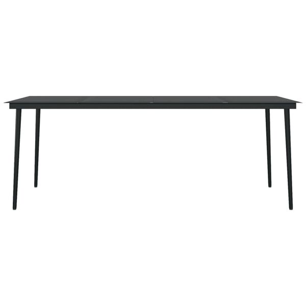 vidaXL Table à dîner de jardin Noir 200x100x74 cm Acier et verre