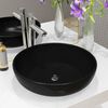 vidaXL Lavabo rond céramique noir 42x12 cm