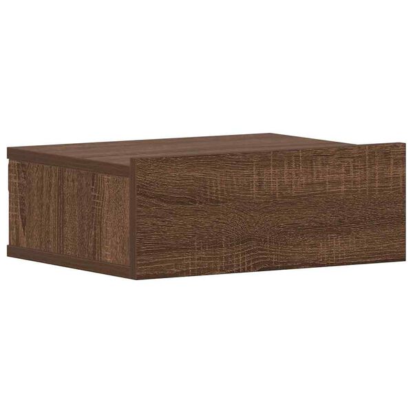 vidaXL Table de chevet flottante Ch&ecirc;ne marron 40x30x15 cm