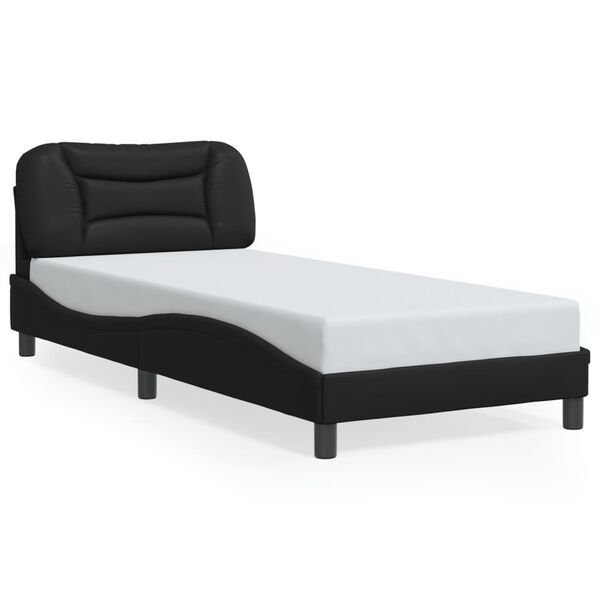 vidaXL Cadre de lit sans matelas Hvar noir 90x200 cm similicuir