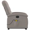vidaXL Fauteuil inclinable de massage &eacute;lectrique Taupe Tissu
