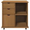 vidaXL Cabinet roulant avec roue Marron miel 63,5 x 39 x 65,5 cm