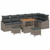 vidaXL Ensemble de canap&eacute; de jardin avec coussin 9 pcs Gris Poly rotin