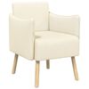 vidaXL Fauteuil d'appoint Cr&egrave;me Velours grain&eacute;