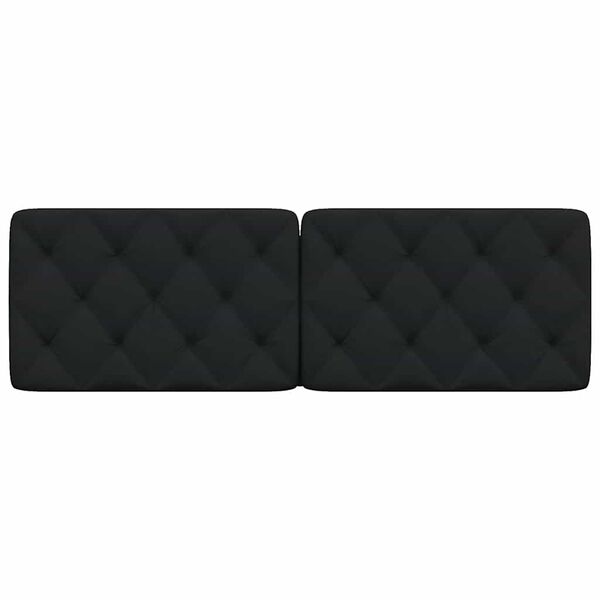 vidaXL Coussin de t&ecirc;te de lit noir 160 cm tissu