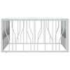 vidaXL Table basse argent&eacute; 100x100x50 cm acier inoxydable et verre