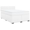 vidaXL Sommier &agrave; lattes de lit avec matelas Blanc 140x200cm Similicuir