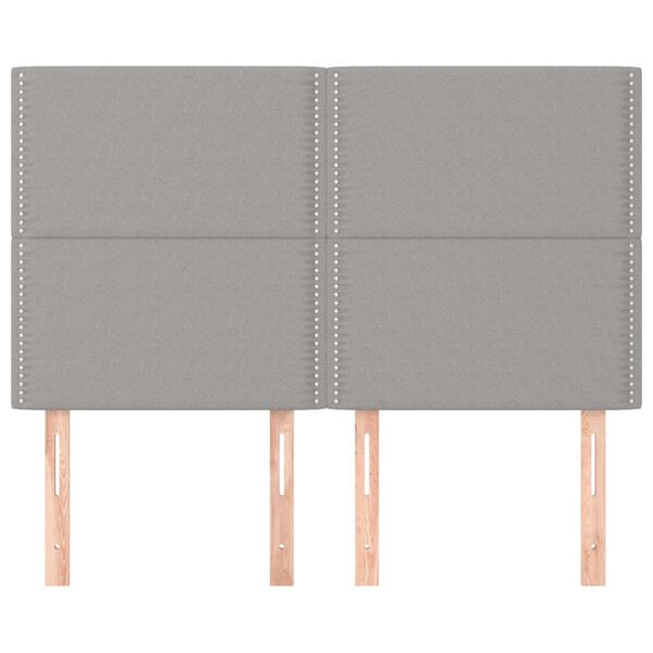 vidaXL Tête de lit Gris clair 144 x 5 x 118/128 cm Tissu