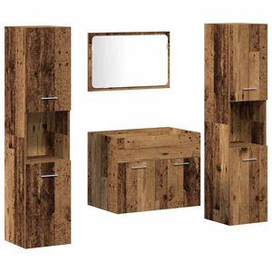 vidaXL Ensemble de mobilier de salle de bain 3 pcs Bois Ancien