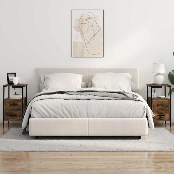 vidaXL Cabinet de chevet Ch&ecirc;ne fum&eacute; 30 x 48 x 61 cm Bois d'ing&eacute;nierie