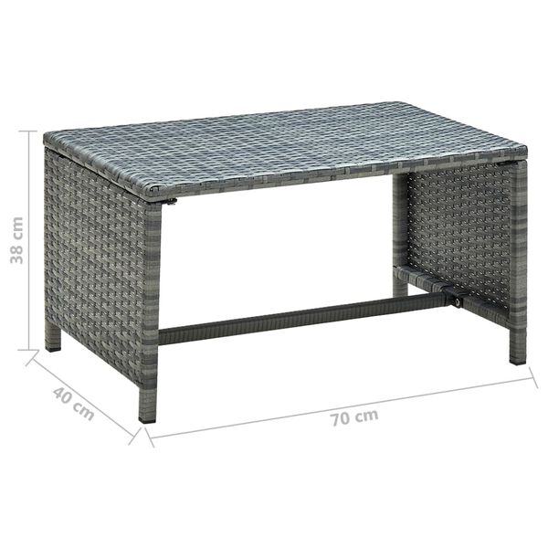 vidaXL Table basse Anthracite 70x40x38 cm R&eacute;sine tress&eacute;e