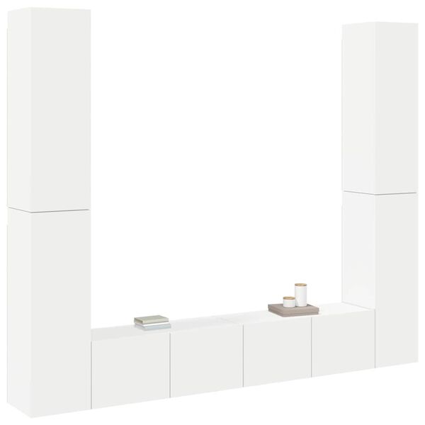 vidaXL Ensemble de meubles TV 6 pcs Blanc Bois d'ingénierie