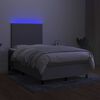 vidaXL Sommier &agrave; lattes de lit et matelas et LED Gris clair 120x200 cm